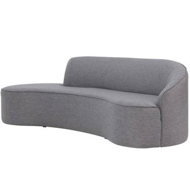 Imagem de Sofá Curvo 02 Lugares 150cm Braço Esquerdo Eron Linho Cinza Mesclado - Nexta Casa