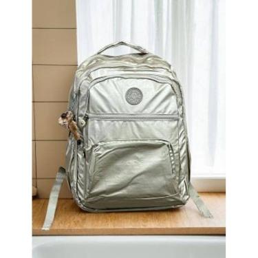 Imagem de Mochila Inspiração Kipling - Metalizada – Impermeável – Diversos Bolsos – Grande – Notebook – Dia a Dia – Escola – Unissex