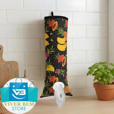 Imagem de Puxa Saco Impermeável Dispenser de Sacolas Premium Cor:FRUTAS - Viver 
