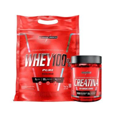 Imagem de Kit Nutri Whey Protein 900g e Creatina 60 Caps Integralmédica, Morango
