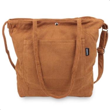 Imagem de Bolsa Grande de Ombro Transversal Estilo Canelada com Botão - KNIMP, C