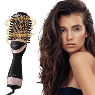 Imagem de Escova Elétrica Mágica 4 em 1 Ionica Alisadora Secadora Modela e Reduz o Frizz Bivolt Profissional Premium