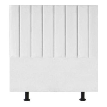 Imagem de Cabeceira Estofada Cama Box Casal 140 Cm Maisa Suede branco - Online C