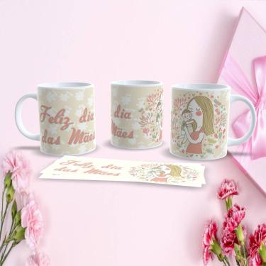 Imagem de Caneca de Porcelana 325ML Mães Estampa 28 para Presente Dia das Mães Apta Micro-ondas B...