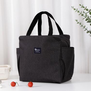 Imagem de Bolsa Térmica Grande OEM para Marmita em Oxford 25x25x14 cm Preto Impermeável para Uso Diário