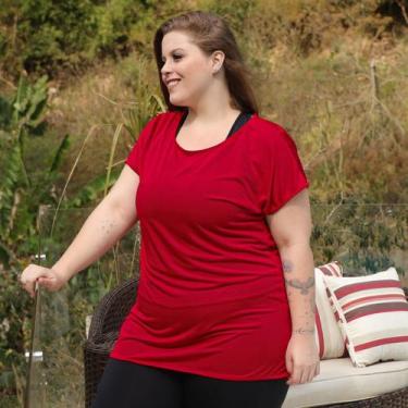 Imagem de Blusa Camiseta Básica Feminina Plus Size Dry Fit Seca Rápido - Fitmoda