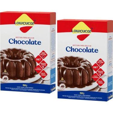 Imagem de Kit 2 Mistura Bolo De Chocolate Zero Lactose Lowçucar 150g