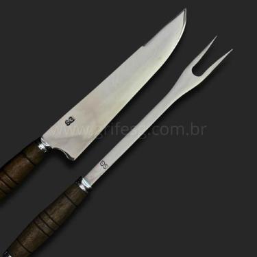 Imagem de Conjunto Garfo e Faca Anita Garibaldi SG em Aço Inox com Estojo de Mad