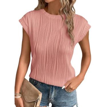 Imagem de Camiseta Feminina PRETTYGARDEN Manga Japonesa Texturizada Rosa M