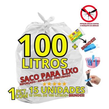 Imagem de Saco De Lixo Repelente De Musquito 15und + Brinde 100l - Emba Lixo
