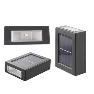 Imagem de Kit4 Arandela Solar Luminária Parede Externa Sensor Ar Livre Jardim - 