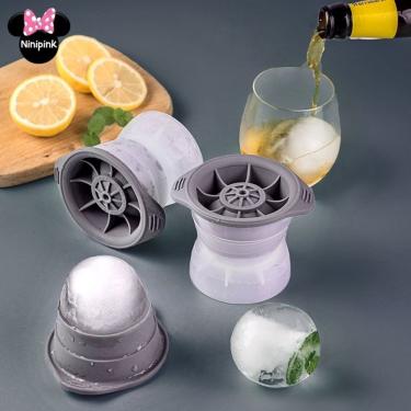 Imagem de Forma de Gelo Esfera Bola Grande Redonda para Bebidas em Silicone com Gelo de 6 e 35 cm...