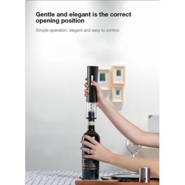 Imagem de Abridor elétrico de vinho tinto, saca-rolhas automático, cortador de f