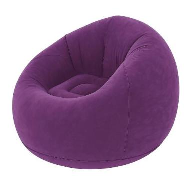 Imagem de Sofá Poltrona Puff Inflável Aveludado Conforto E Design (Roxo) - PONTO