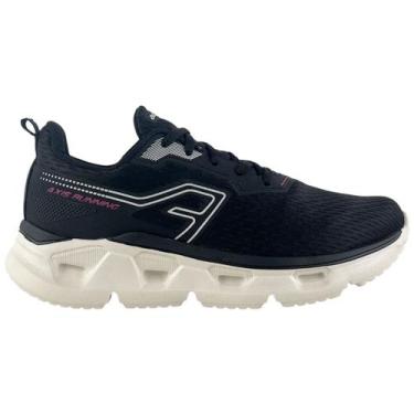 Imagem de Tenis Feminino Adrun Axis Running Gama Treino Ortopedico, Preto+Bege, 