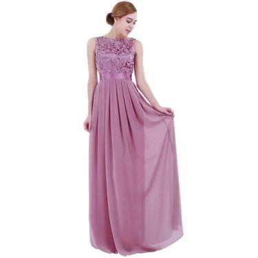 Imagem de Vestido de Seda Chiffon Importado Longo Festa Madrinhas Ref 14 - Lua S