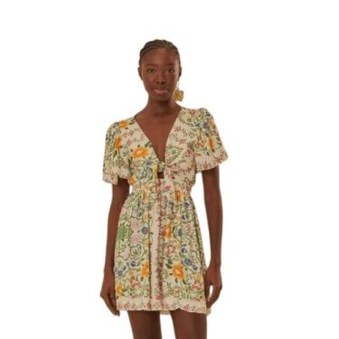 Imagem de Vestido Curto Estampado Floral Folk - 334511 - FARM RIO, Off white, P