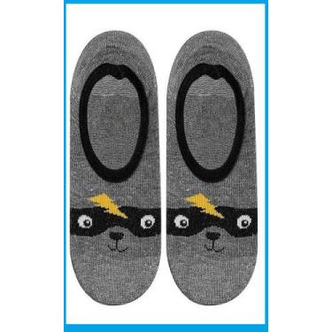 Imagem de Meia Sapatilha Infantil Antiderrapante - Bicho Cinza - Play Socks, Cin