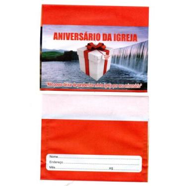 Imagem de Envelope para campanha-PACOTE COM 100 UNIDADE - SC, Aniversário da igr