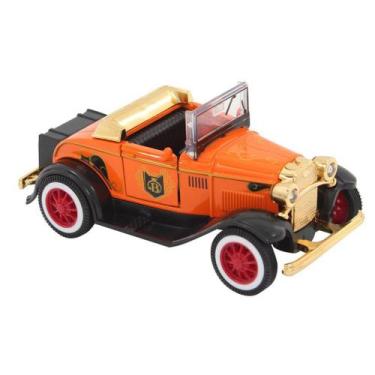 Imagem de Miniatura Carrinho Antigo de Metal Conversível Ford Bigode Laranja 192