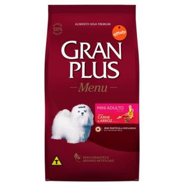 Imagem de Ração Guabi Gran Plus Menu Carne e Arroz para Cães Adultos Mini