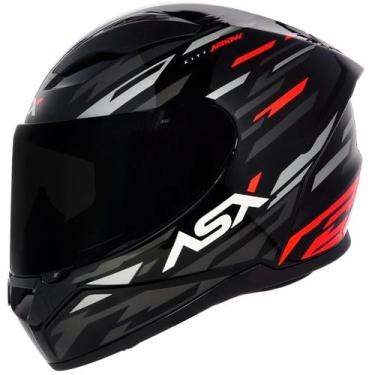 Imagem de Capacete Asx City Arrow Grafite Preto Vermelho Brilhante -, 58/M (57-5