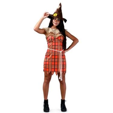 Imagem de Fantasia Halloween Espantalho Feminina Adulto Com Chapéu - Sulamerican