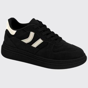 Imagem de Tênis Urban Street Feminino Cadarço Moleca 5816.101.29464, Preto, Bran