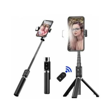 Imagem de Tripé Bastão Selfie Stick 360º Luz Led 2 Níveis - P70D - RPC