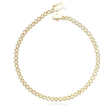 Imagem de Pulseira Masculina Grossa Bóia Fecho Gaveta Duplo Banhado a Ouro 18k -