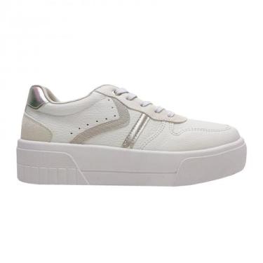Imagem de Tênis Feminino Ramarim Flatform Branco 24-84104, Branco, Prata, 35
