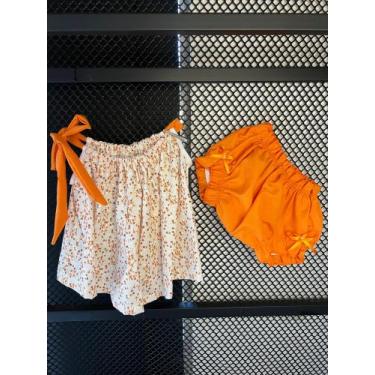 Imagem de Conjunto Luxo Bebê Calcinha bunda rica Infantil tapa fralda Algodão - 