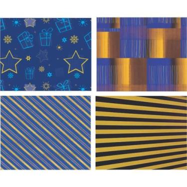 Imagem de Papel Presente 50X60CM Couche Linha Diamante Masculino 4MOD. PCT.C/40 