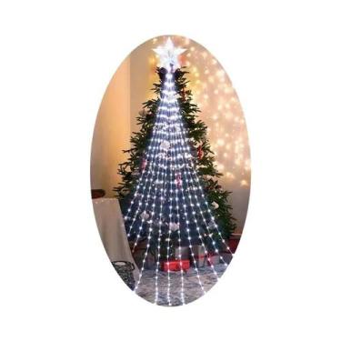 Imagem de Luzes De Natal LED Em Cascata Estrela Para Decoração De Árvore E Casa,