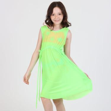 Imagem de Saída De Praia Infantil em Larissa Verde Fluor Siri Kids, 10
