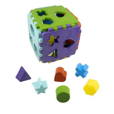 Imagem de Brinquedo Educativo Cubo Educa Mais Formas e Cores - Kendy Brinquedos 