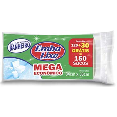 Imagem de Embalixo Saco Lixo Branco Mega Econômico Pia e Banheiro - 150 Unidades
