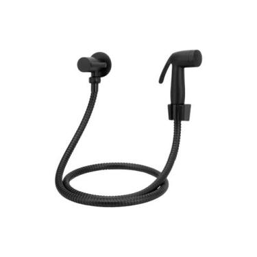 Imagem de Ducha Higiênica Preto Abs Metal Para Banheiro Completo Ducha Lavabo La