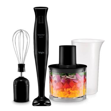 Imagem de Mixer 3 em 1 Elgin Turbo Chef com Miniprocessador e Copo Dosador 200W Preto 220V
