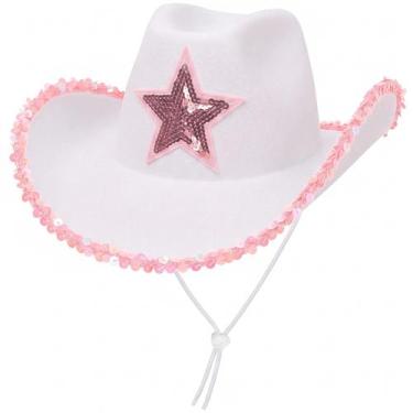 Imagem de Chapéu Branco Boiadeira Infantil e Adulto Country de Luxo Menina Femin