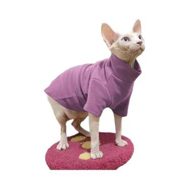 Imagem de Roupas De Algodão Macio Para Gatos Sphynx, Hoodie Para Gatinhos Cornis