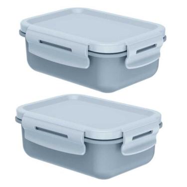 Imagem de Kit 2 Potes Marmita Hermética OU Mini Marmitou Azul Glacial