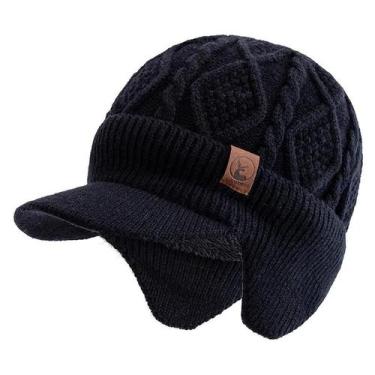 Imagem de Gorro Unissex De Inverno Com Forro De Pelúcia, Quente, Com Protetor De
