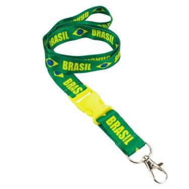 Imagem de Cordão Crachá Brasil Identificação Patriota - ROPE-BR-M - Taimes