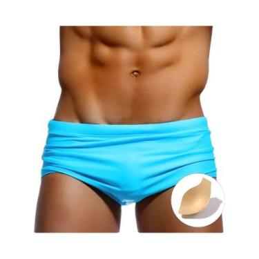 Imagem de Shorts De Praia Masculinos Em Nylon Stretch De Cor Sólida Para Surf E 