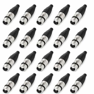 Imagem de Kit 20 Conectores XLR Fêmea Santo Angelo Niquelado SA2X