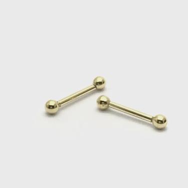 Imagem de Piercing Seio Teta Mamilo Bolinha Bolinha Classico Ouro 18k