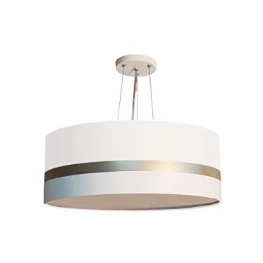 Imagem de Lustre Pendente Faixas Bronze Cúpula 50x15 Cor: Branco