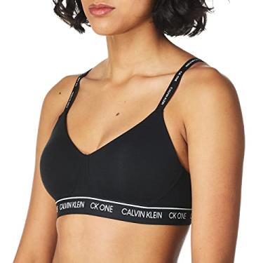 Imagem de Calvin Klein Sutiã feminino puro canelado levemente forrado, Preto, GG