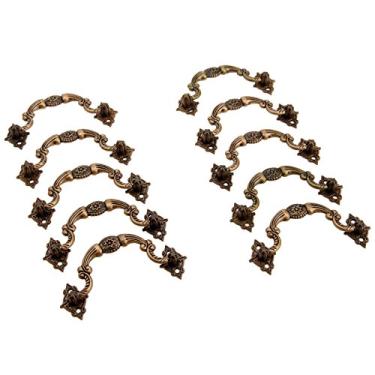 Imagem de 10Sets puxar alavanca maçaneta de plástico armário do vintage porta parafusos parafusos armário armário guarda-roupa antique bronze móveis hardware YYDFPIIA